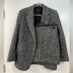 Banana Republic Black and White Herringbone Suit